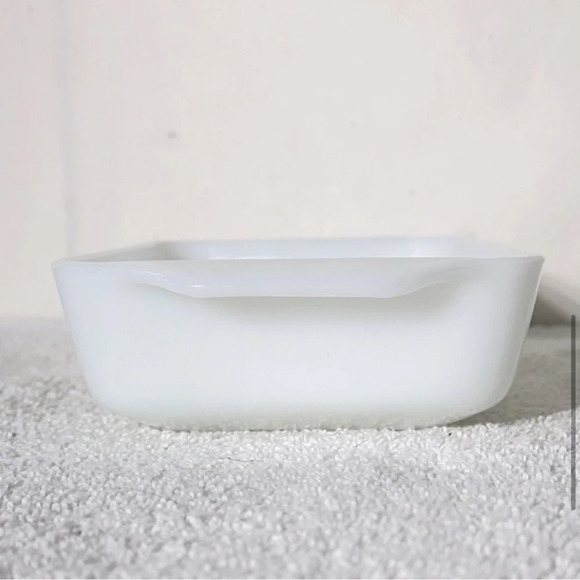 Vintage Milk Glass Green Daisy Flower Loaf  Pan - Picture 7 of 11